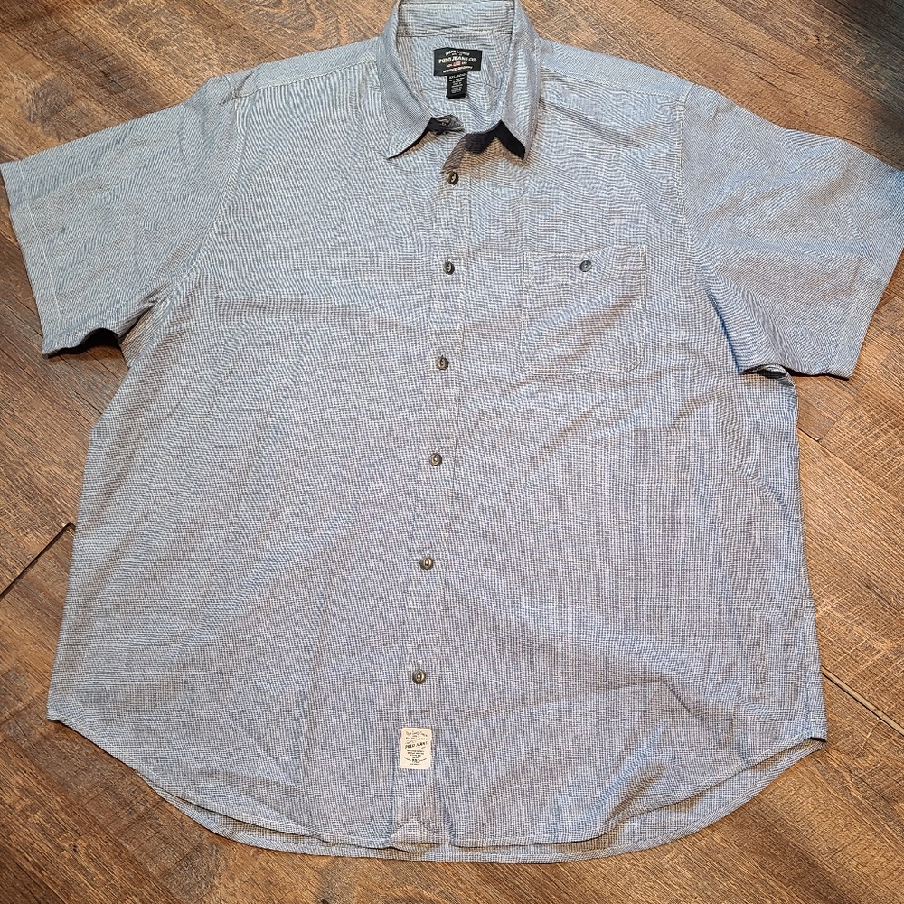 Ralph Lauren polo jean co. blue check Cotton button up short sleeve shirt XXL